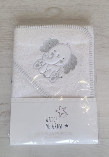 Elephant white hooded bath towel