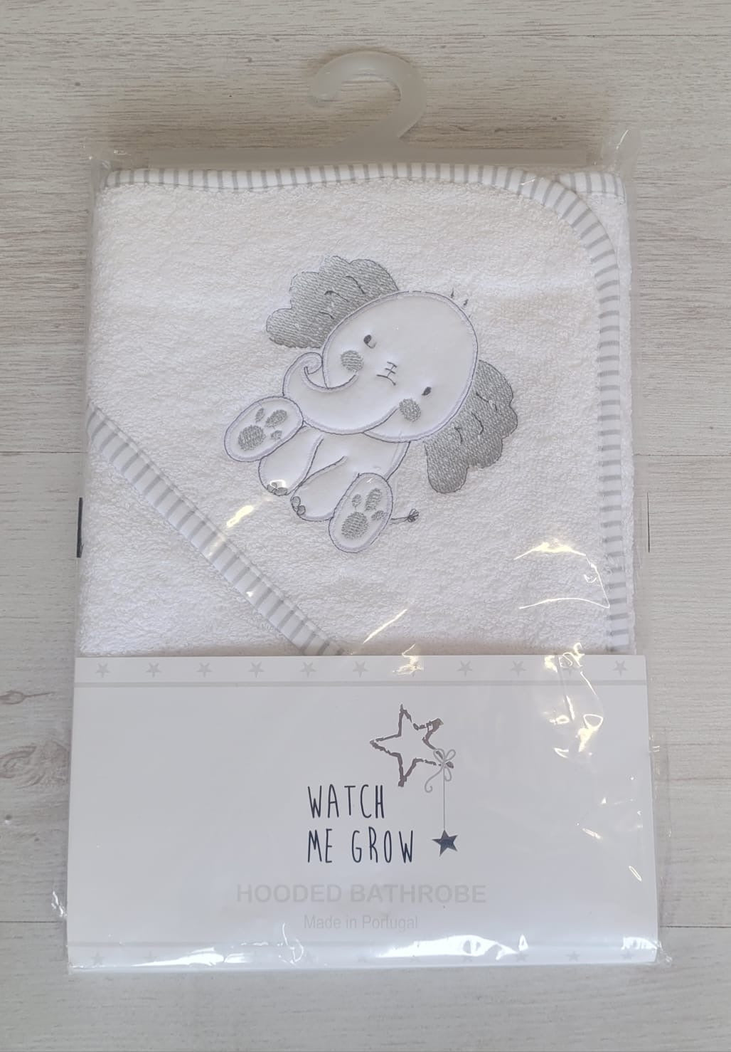 Elephant white hooded bath towel