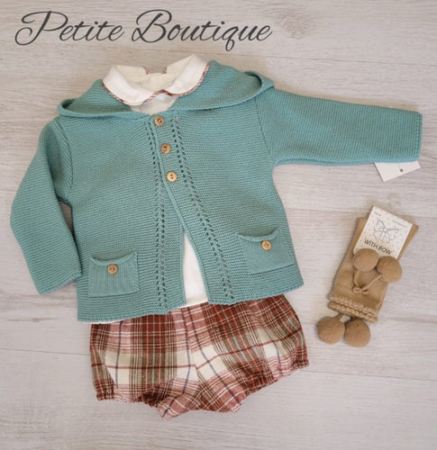 Spanish 3pc set shirt, cardigan & shorts
