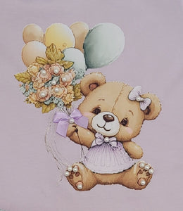 Lilac/cream teddy bear top & skirt set💜