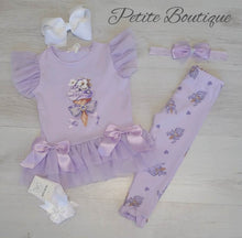 Load image into Gallery viewer, Lilac ice cream top, leggng &amp; headband set