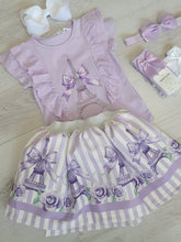 Load image into Gallery viewer, Lilac Paris top, skirt &amp; headband set