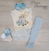 Load image into Gallery viewer, Caramelo blue summer top &amp; legging set