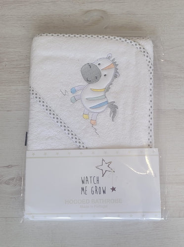 Zebra white hooded bath towel