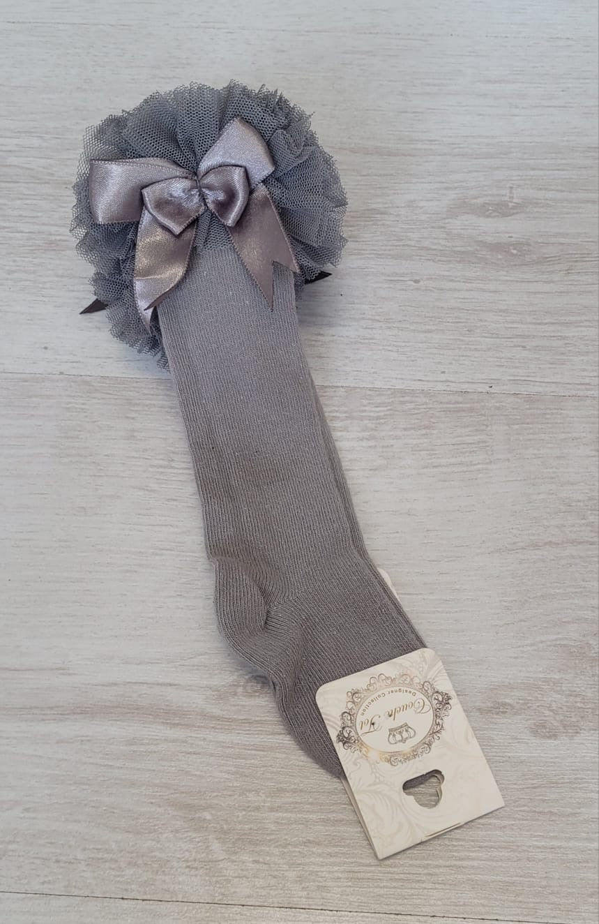 Light grey knee high tutu socks