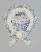 Load image into Gallery viewer, Light blue cupcake top, short &amp; headband set