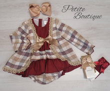 Load image into Gallery viewer, Spanish burgundy/tan dress &amp; matching pants