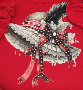 Red hat top & skirt set