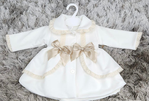 Spanish cream/beige double bow coat