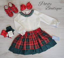 Load image into Gallery viewer, Babine exclusive shirt &amp; red/green skirt set