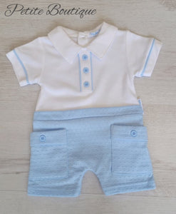 White/blue romper