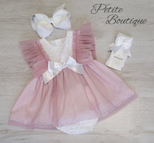 Load image into Gallery viewer, Spanish dusky pink/white dress &amp; pants set