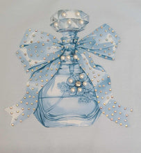 Load image into Gallery viewer, Blue perfume bottle top &amp; skirt set