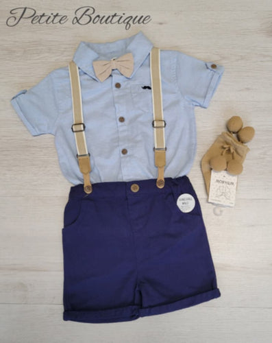 Dickie bow shirt & braces short set