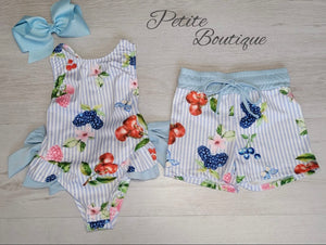 Boys berry print swim shorts