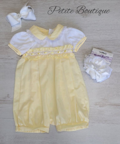 Lemon/white romper
