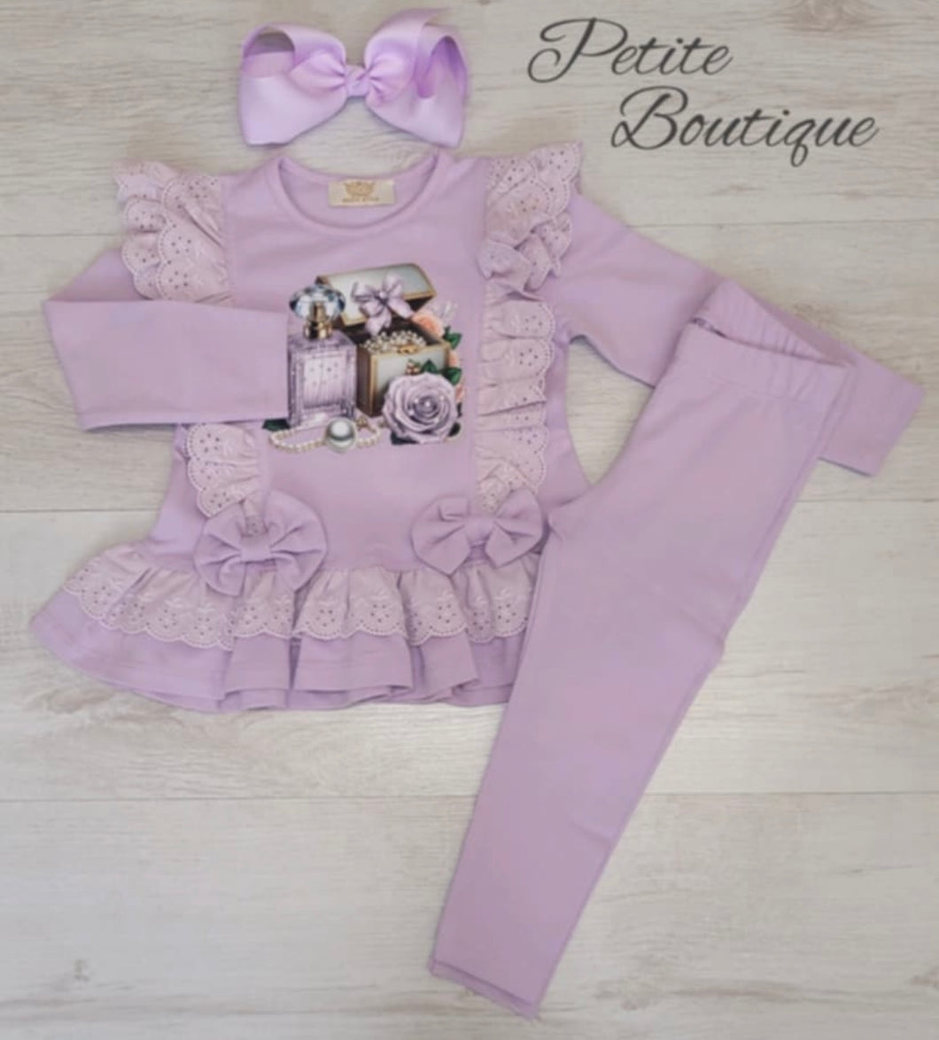 Lilac jewellery box top & legging set
