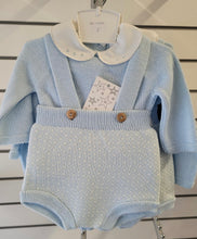 Load image into Gallery viewer, Spanish blue knit romper