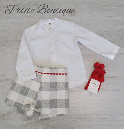 Spanish grey/red short & shirt set