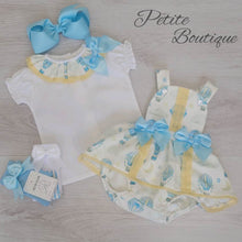Load image into Gallery viewer, Spanish hot air balloon print romper &amp; shirt set