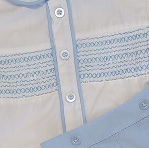 Blue smock shirt & short set