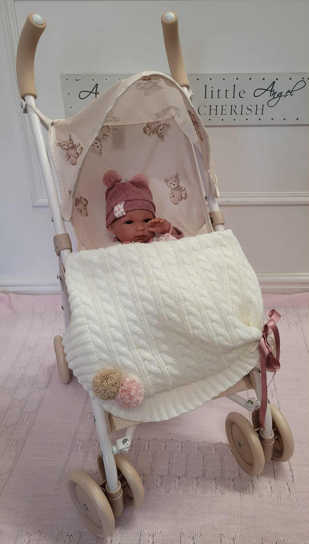 Roma teddy bear print pushchair & Spanish doll bundle