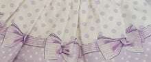 Load image into Gallery viewer, Lilac/cream bow top &amp; skirt set