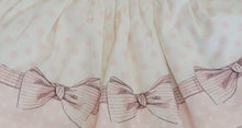 Load image into Gallery viewer, Peach/cream bow top &amp; skirt set