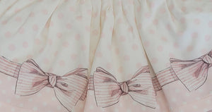Peach/cream bow top & skirt set