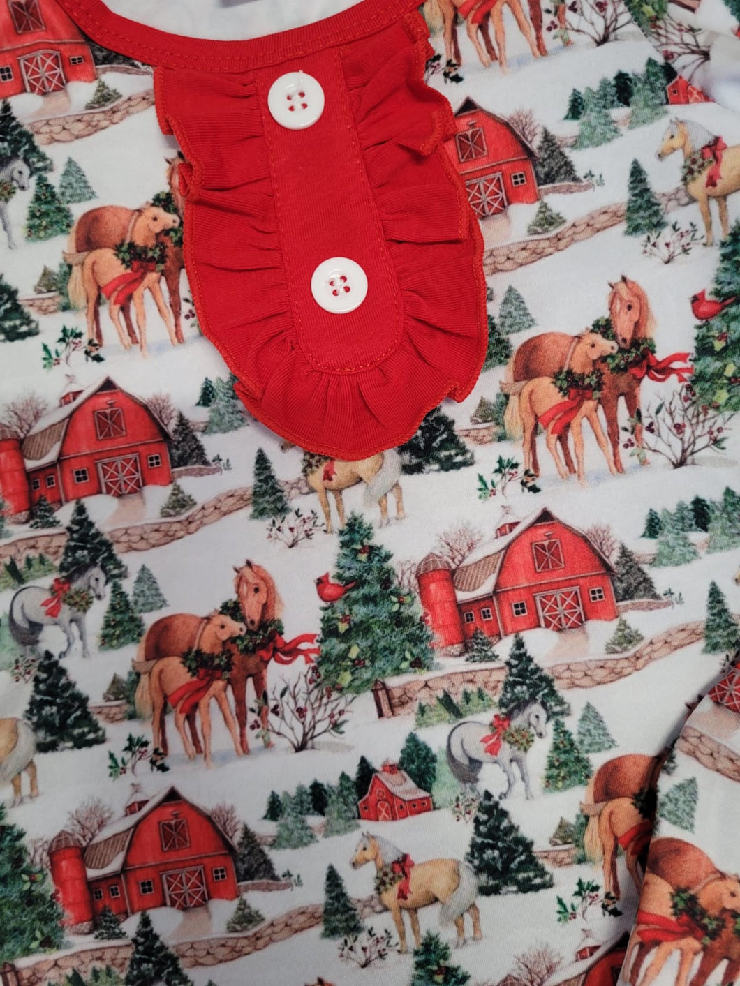 Ladies Christmas horse print pyjamas