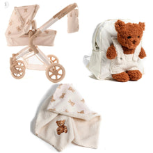 Load image into Gallery viewer, Roma teddy dolls bundle - pram, blanket, rucksack &amp; teddy bear 🧸