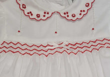 Load image into Gallery viewer, Sarah Louise white/red smock dress with matching pants