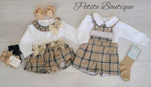 Load image into Gallery viewer, Spanish shirt &amp; beige check bow jam pant set