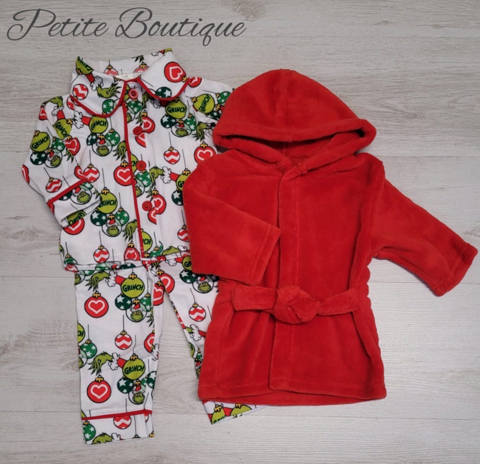 Grinch Christmas pyjamas & dressing gown set