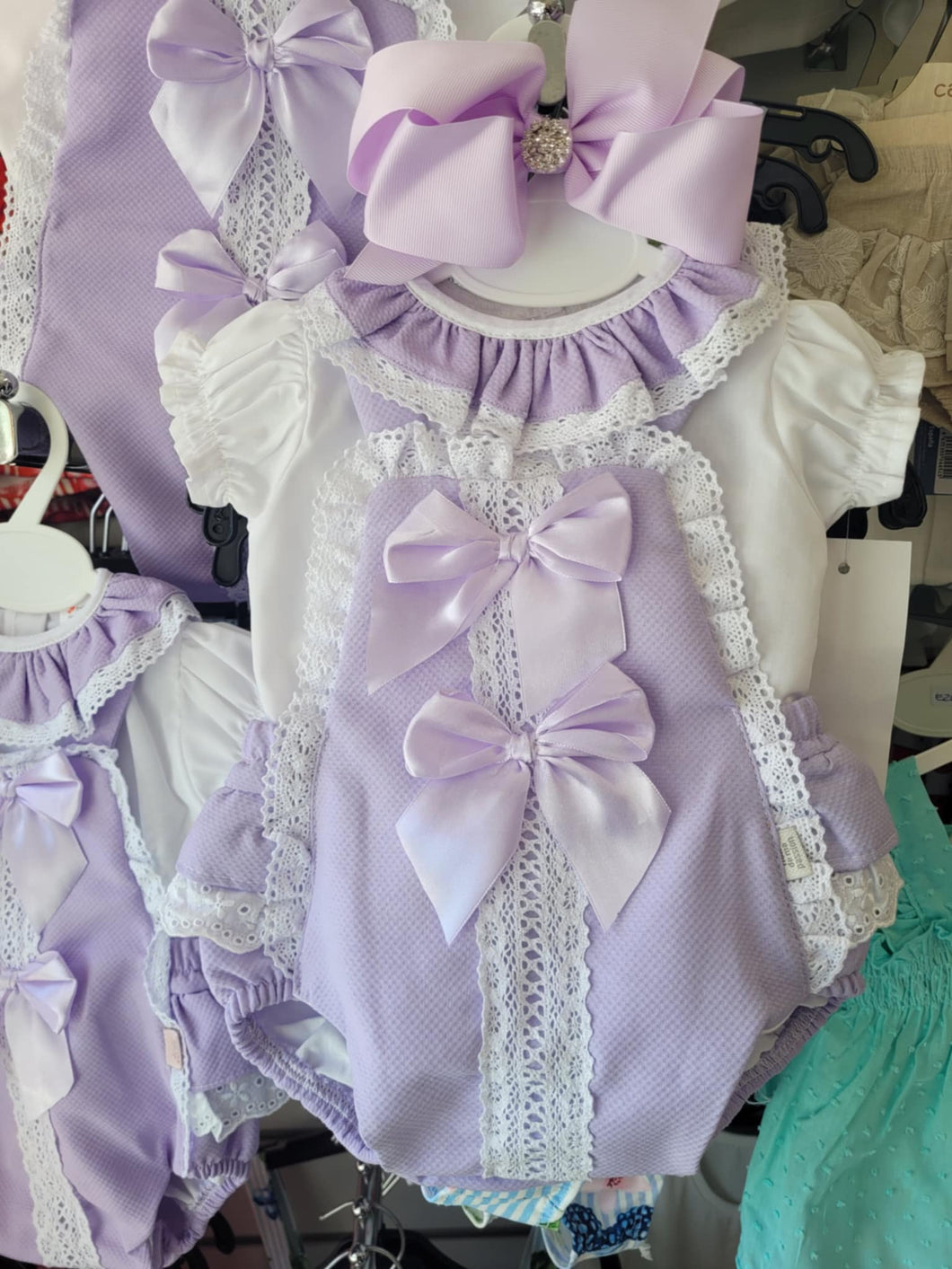 Lilac double bow romper
