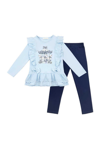 PRE ORDER carousel top & navy legging set