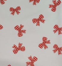 Load image into Gallery viewer, White/red bow print dress
