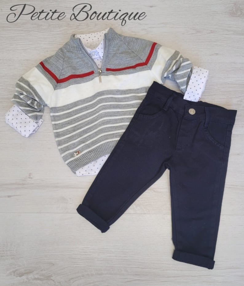 Boys 3pc set shirt, jumper & trousers