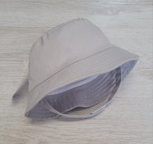 Load image into Gallery viewer, Grey bucket sun hat with strap