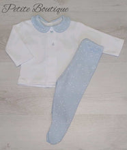 Load image into Gallery viewer, Spanish white/blue star bottoms 2pc set