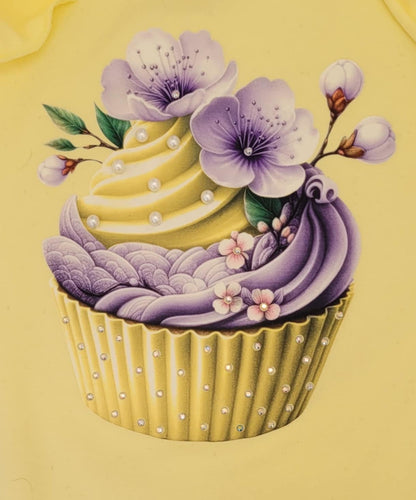 Lemon/lilac cupcake top & short set