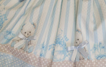 Load image into Gallery viewer, Light blue double bow bear top &amp; skirt set