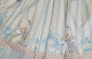 Light blue double bow bear top & skirt set