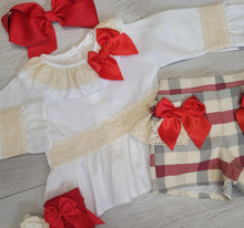 Load image into Gallery viewer, Spanish shirt &amp; red/grey check short set
