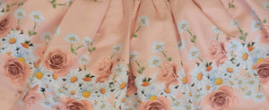 Girls peach floral 3pc set top, skirt & cardigan