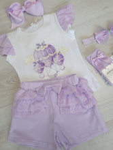 Load image into Gallery viewer, Lilac hot air balloon top, short &amp; headband set