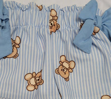 Load image into Gallery viewer, Blue teddy bear top &amp; short set