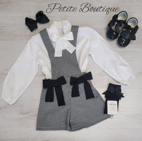 Girls shirt & double bow playsuit