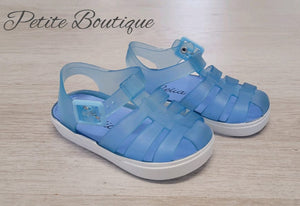 Blue jelly sandals