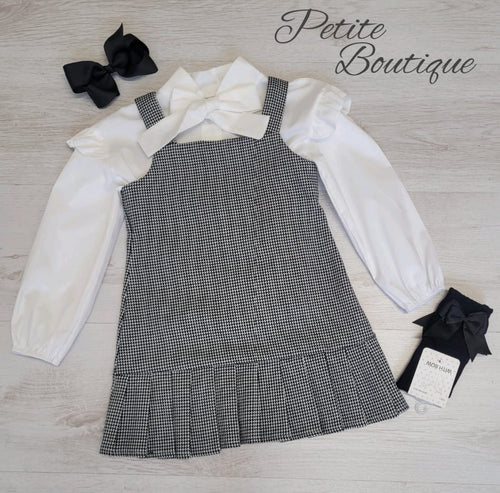 Girls shirt & pinafore dress set